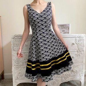 Nine West Seigaiha Wave Pattern Dress NWOT